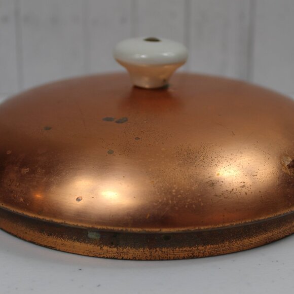 Vintage Copper Lid with White Knob - Copper Replacement Lid - Copper Cookware - Picture 7 of 9